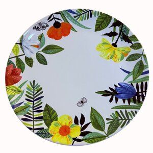 Pier 1 MOD Dinner Plate Butterfly Bunny VTG Decorative Replacement 11" Botanical